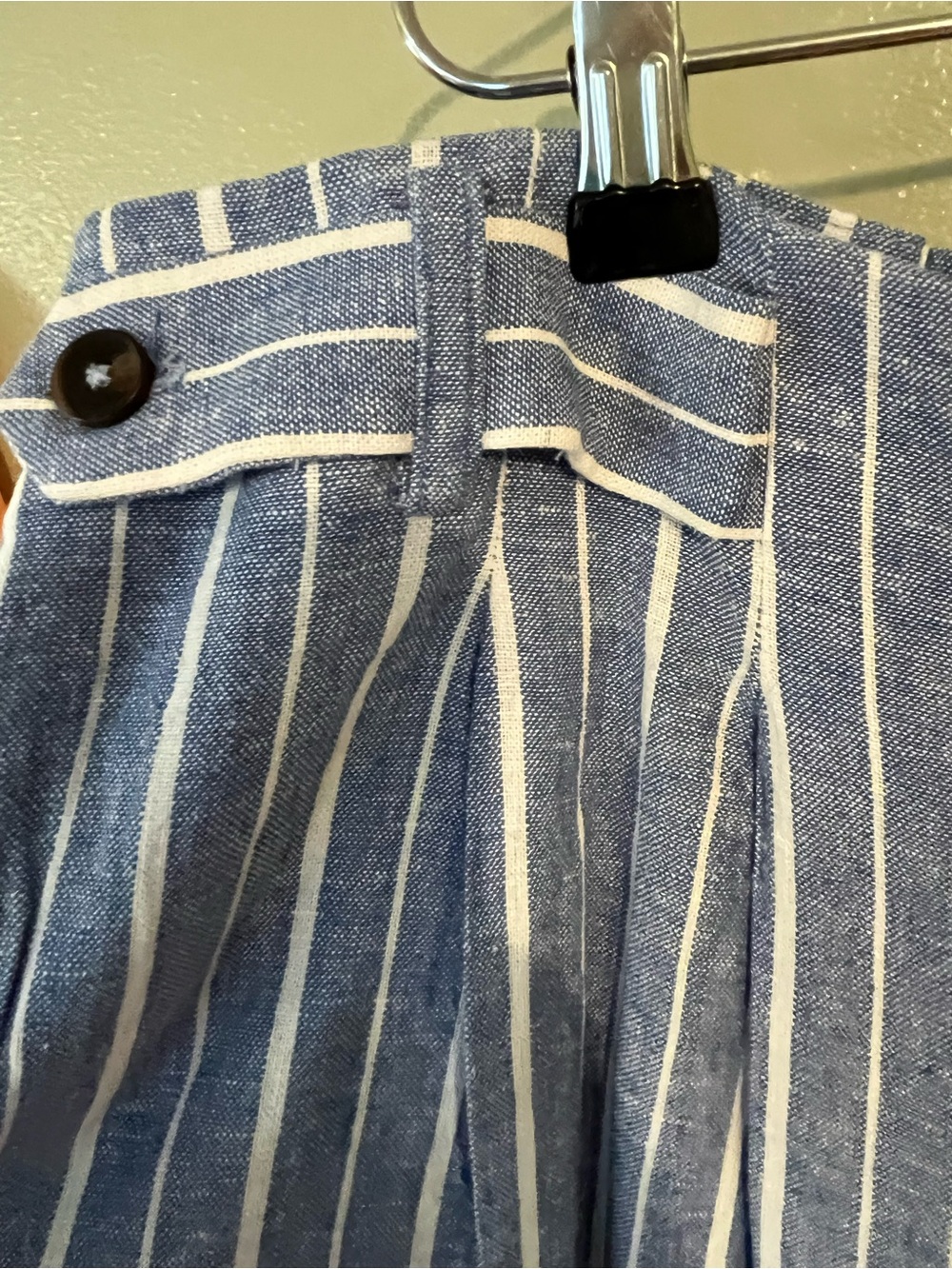 Free Assembly Striped Blue Linen-Blend Womens Coastal Pants Wide Leg 20 NWT - Picture 7 of 13
